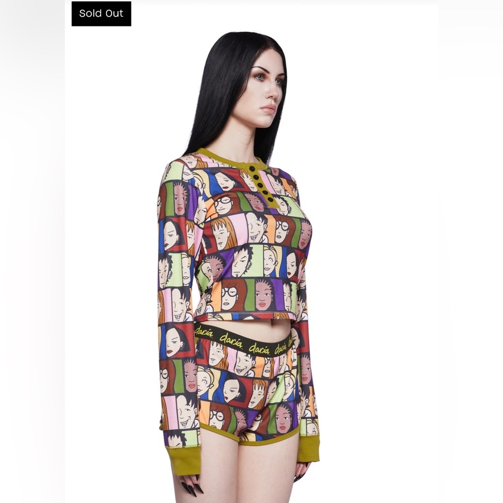 ✨🆕BNWT!Dolls Kill X Daria Character Shorts PJ Set!Sz Sm!SOLD OUT!RARE!✨ - Picture 4 of 6